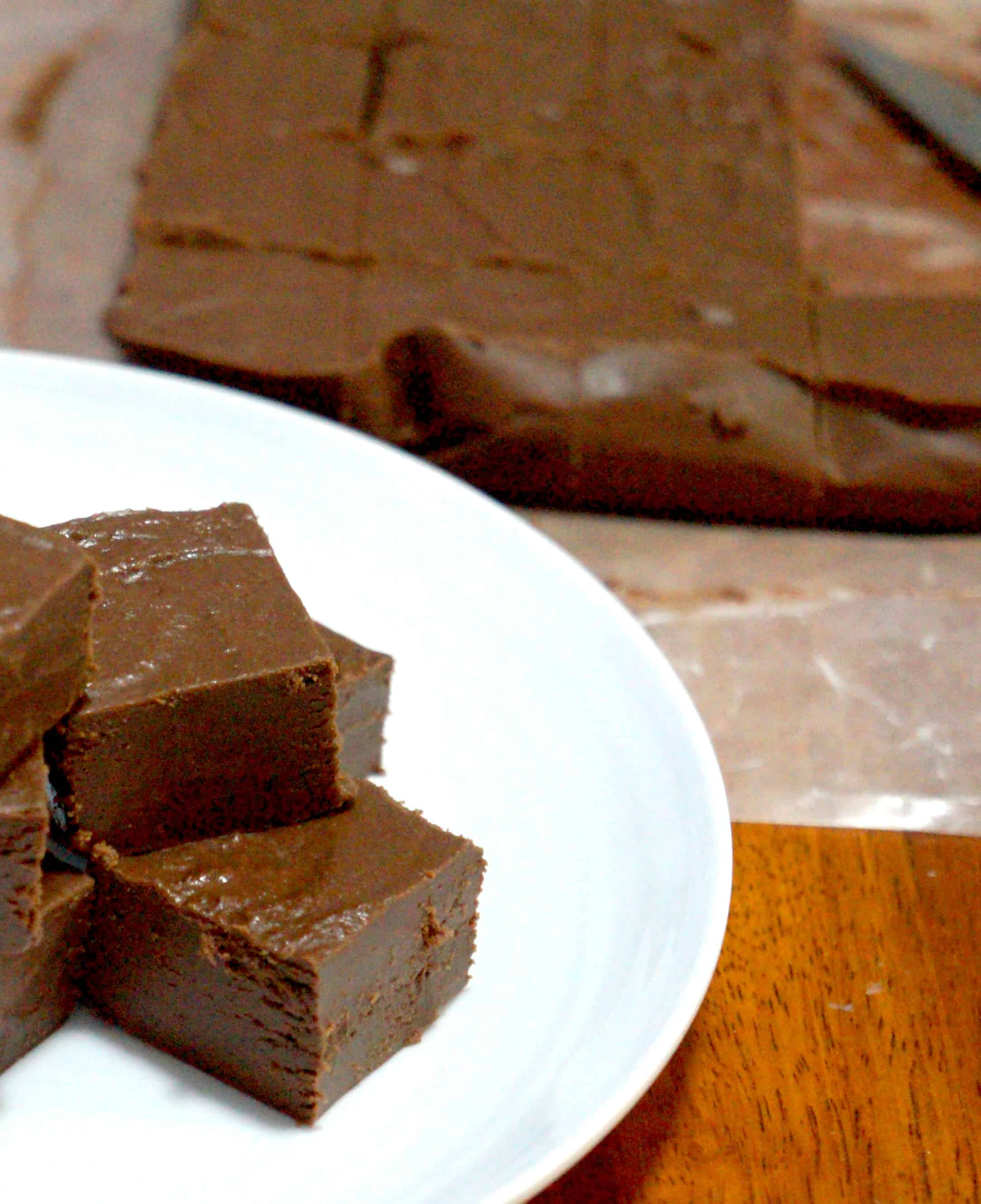 Chocolate peanut butter microwave fudge.