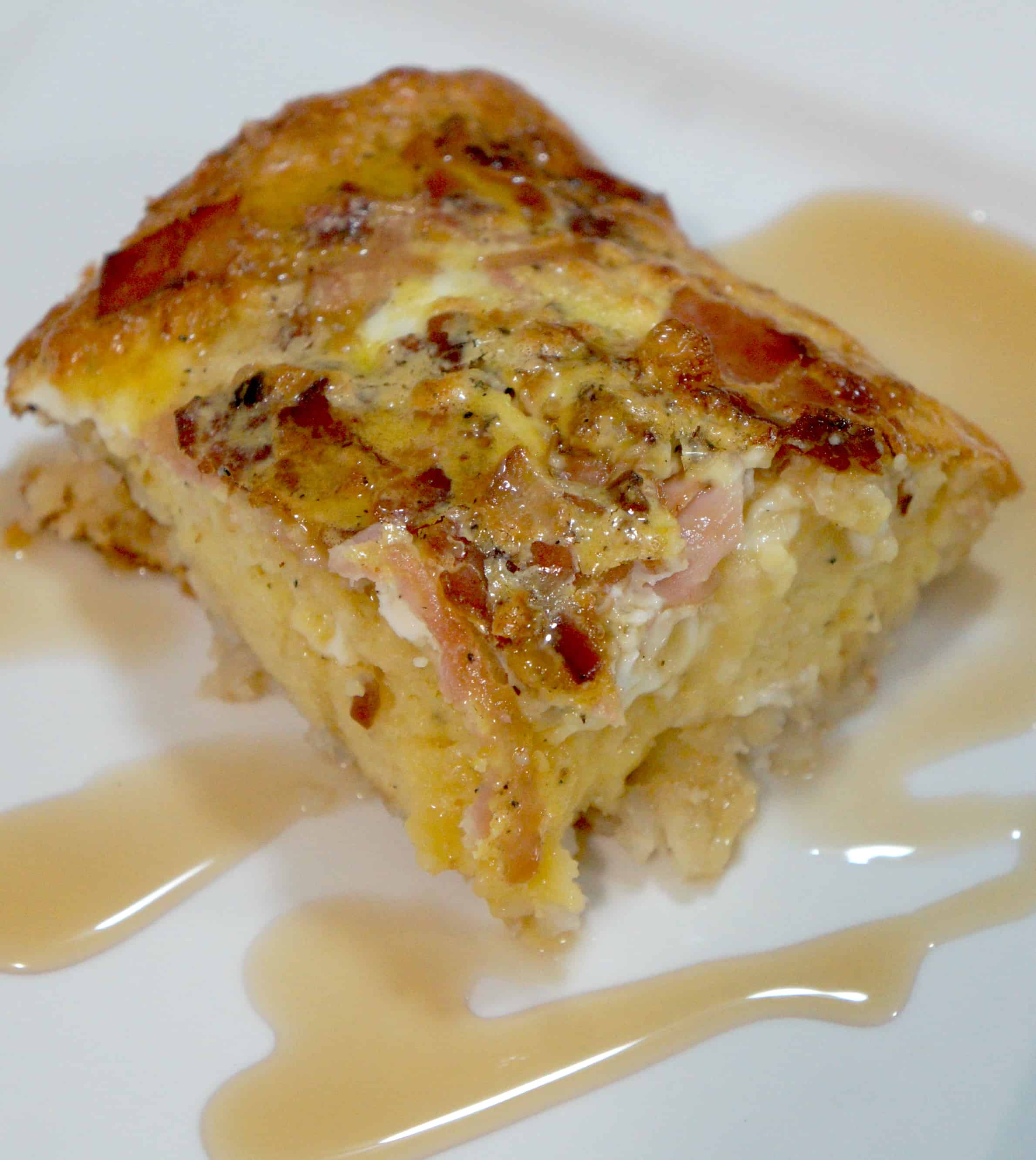 Pancake Breakfast Casserole Slice