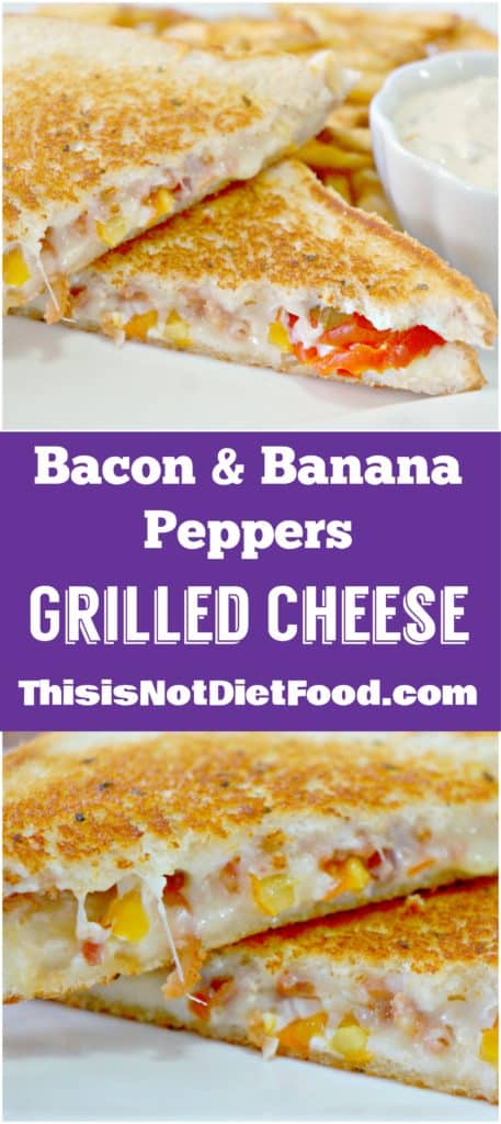 Bacon & Banana Peppers Grilled Cheese. Grilled cheese sandwich with a kick.