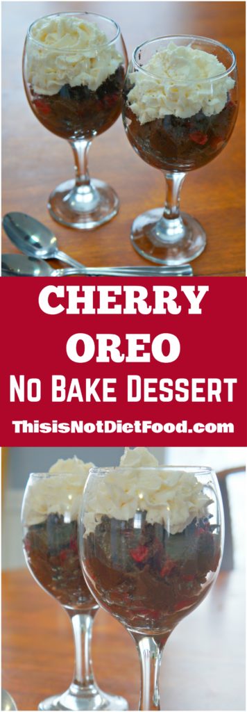 Cherry Oreo No Bake Dessert. Easy dessert recipe using cherry pie filling and cream cheese frosting.
