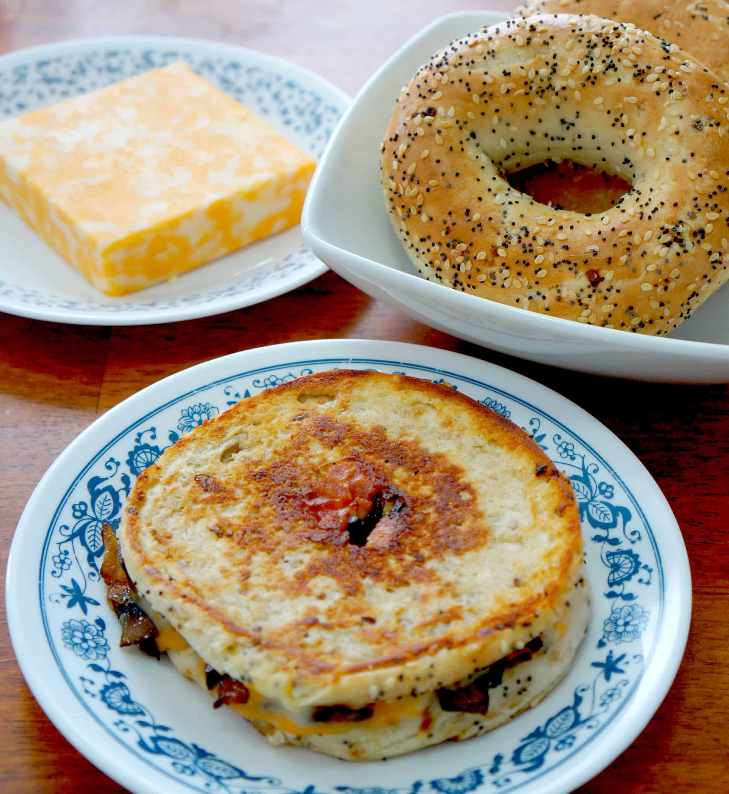 Everything bagel grilled cheese