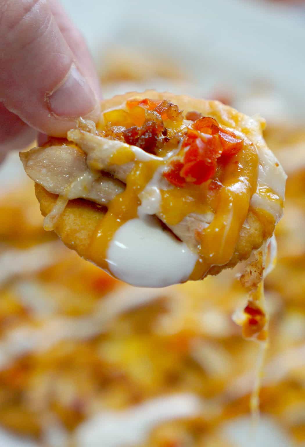 Chicken & Bacon Ritz Cracker Nachos - THIS IS NOT DIET FOOD