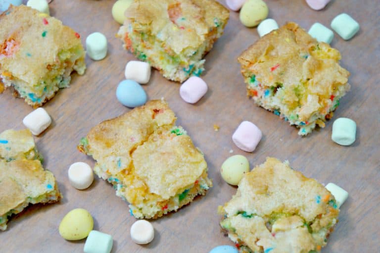 Springtime Funfetti Bars with Mini Eggs