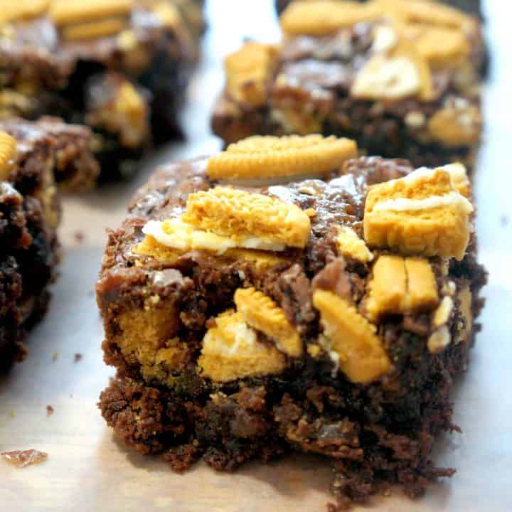 Caramel Golden Oreo Brownies