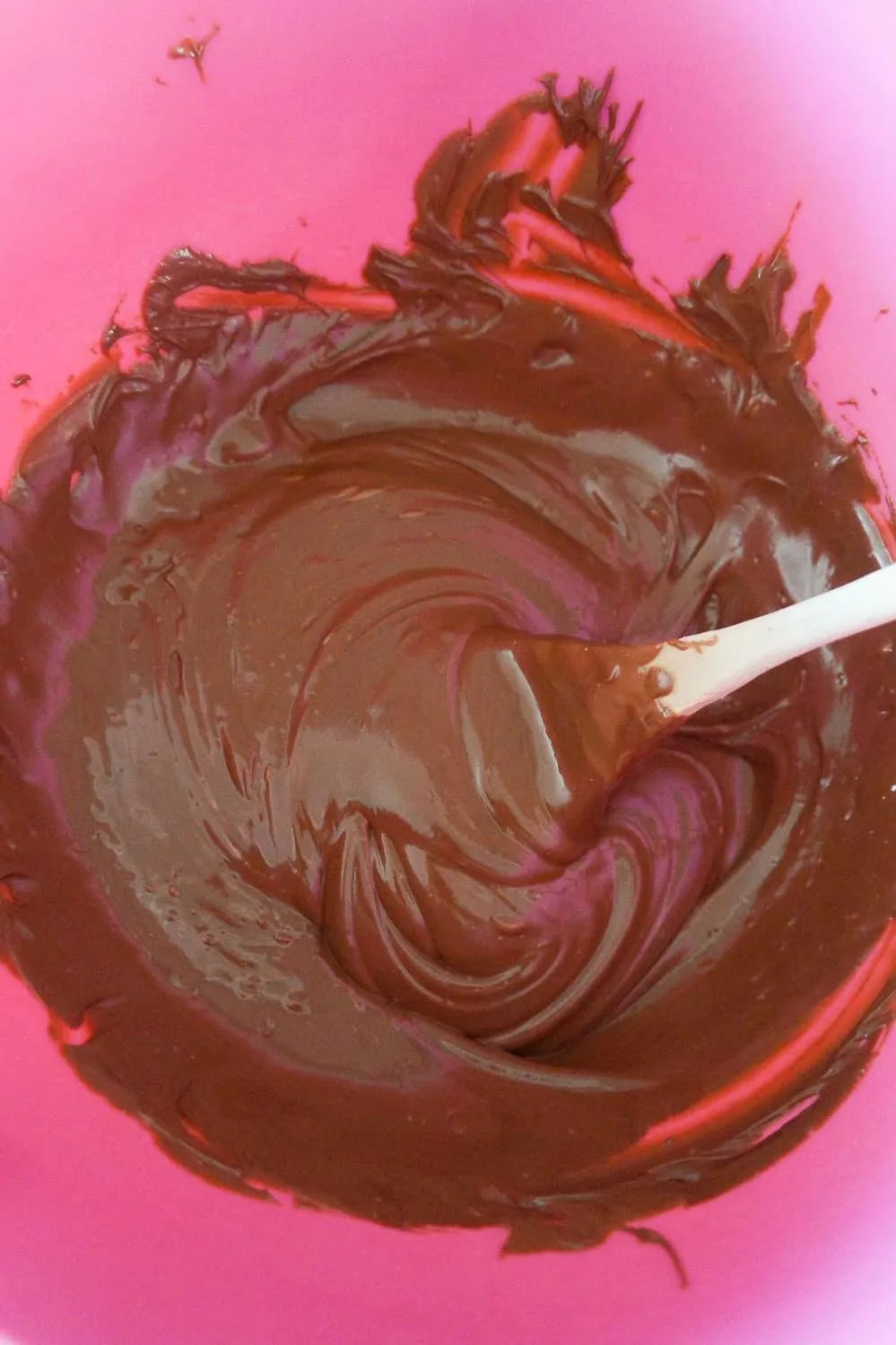 melted chocolate in a mixing bowl