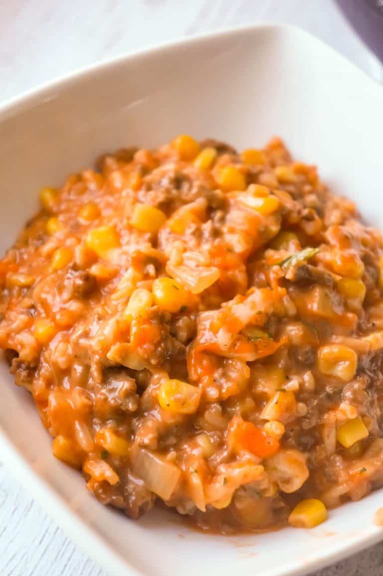 Cheesy Tomato Ground Beef and Rice THIS IS NOT DIET FOOD