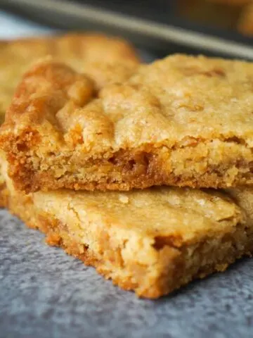 Pumpkin Spice Pudding Sugar Cookie Bars are an easy fall dessert recipe. These simple sugar cookie bars are made with Betty Crocker sugar cookie mix, pumpkin pie spice and toffee bits.