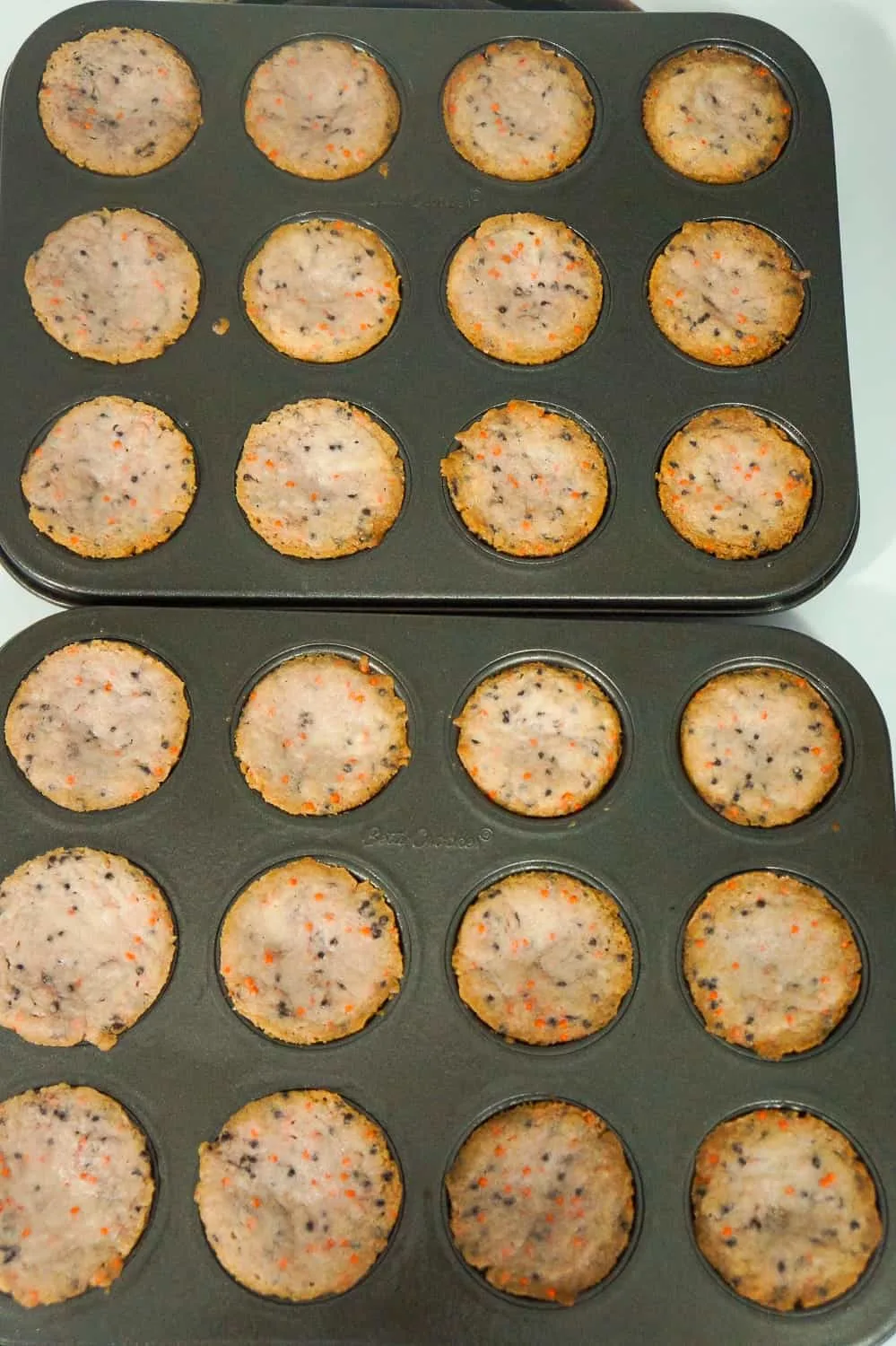 mini sugar cookie cups baked in mini muffin tins