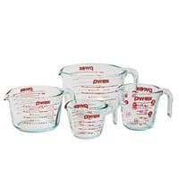 Pyrex 4-Piece Glass Measuring Cup Set with Large 8 Cup Measuring Cup