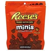REESES CANDY PEANUT BUTTER CUPS MINI'S BAG 8 OZ
