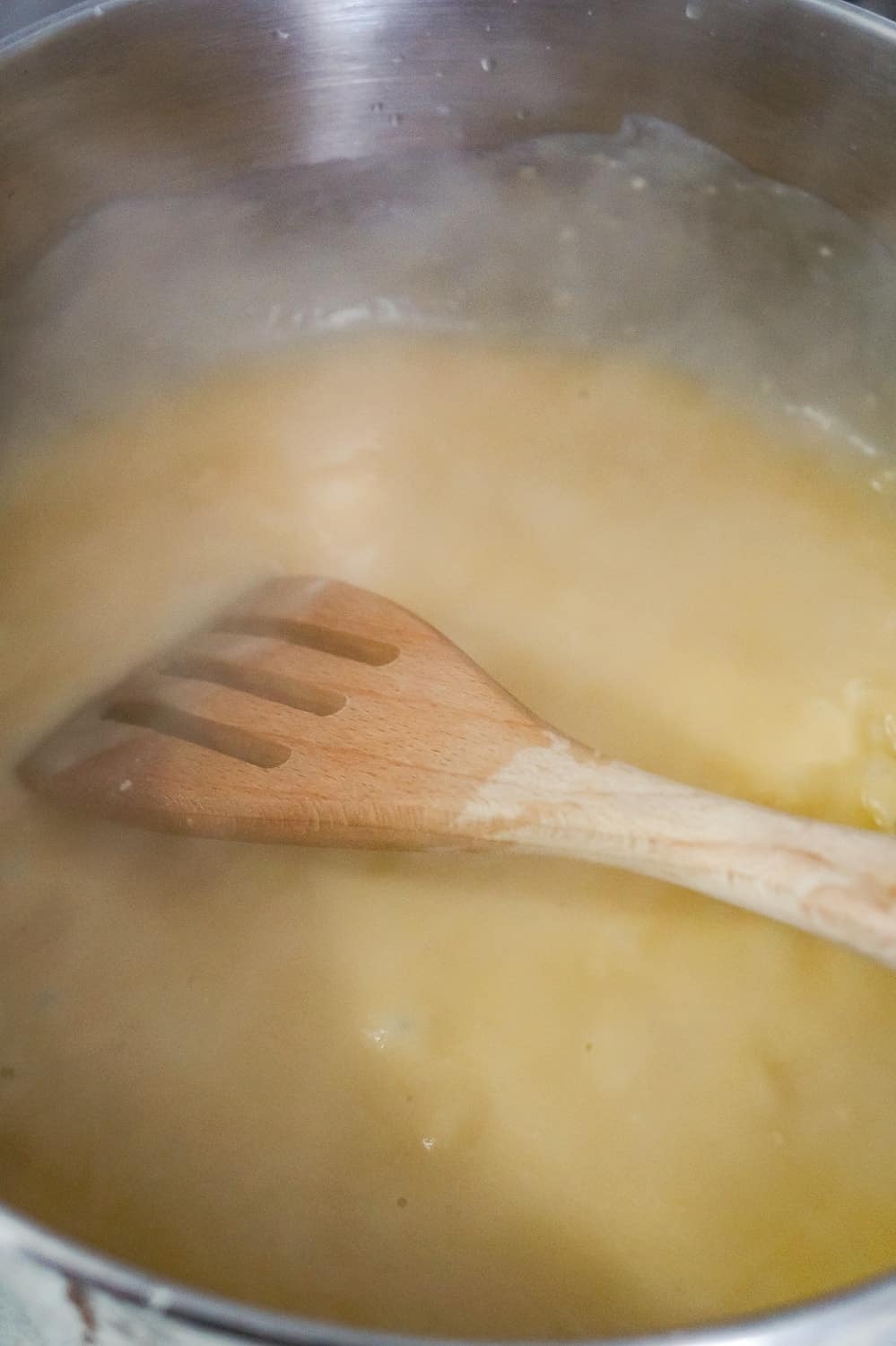 chicken broth with flour and butter mixture