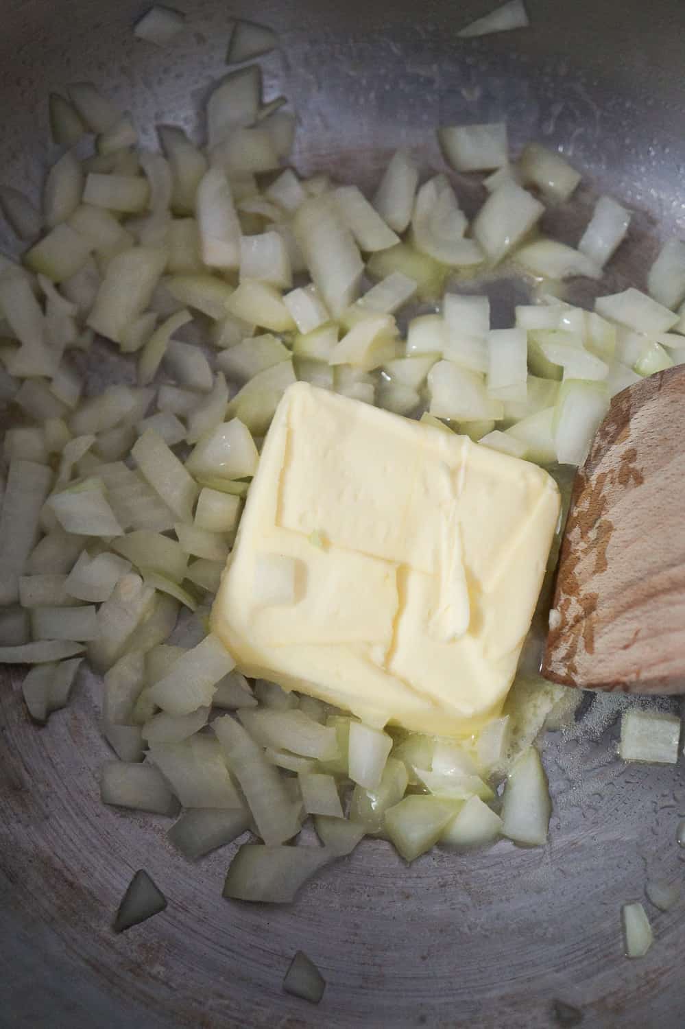 diced onions and butter in a large saucepan