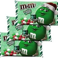 M&M Solid Milk Chocolate Christmas Candy - "Holiday Mint" 9.9 Ounces - Pack of 3 - Holiday Mint Xmas Candies For Home Office School
