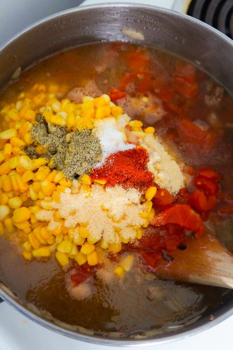 Cheesy Beef Goulash with Corn - THIS IS NOT DIET FOOD