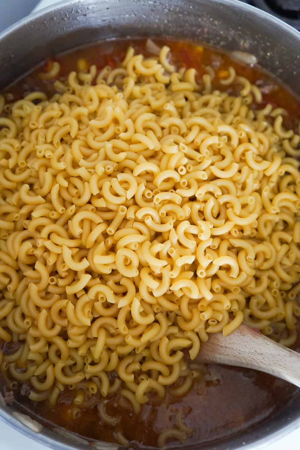 uncooked macaroni noodles