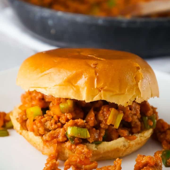 Turkey Sloppy Joes are an easy dinner recipe perfect for busy weeknights. These tasty sandwiches are loaded with ground turkey tossed in a homemade sloppy joe sauce.