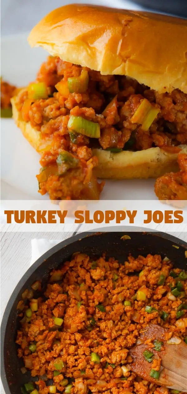 Turkey Sloppy Joes are an easy dinner recipe perfect for busy weeknights. These tasty sandwiches are loaded with ground turkey tossed in a homemade sloppy joe sauce.