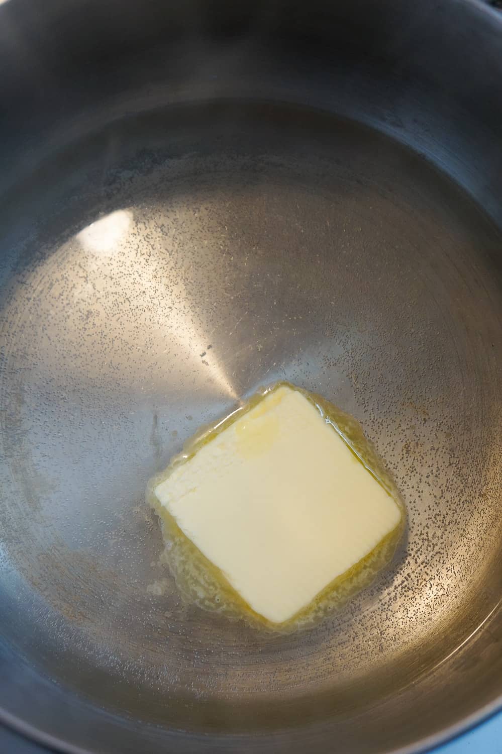 butter and water in a saucepan