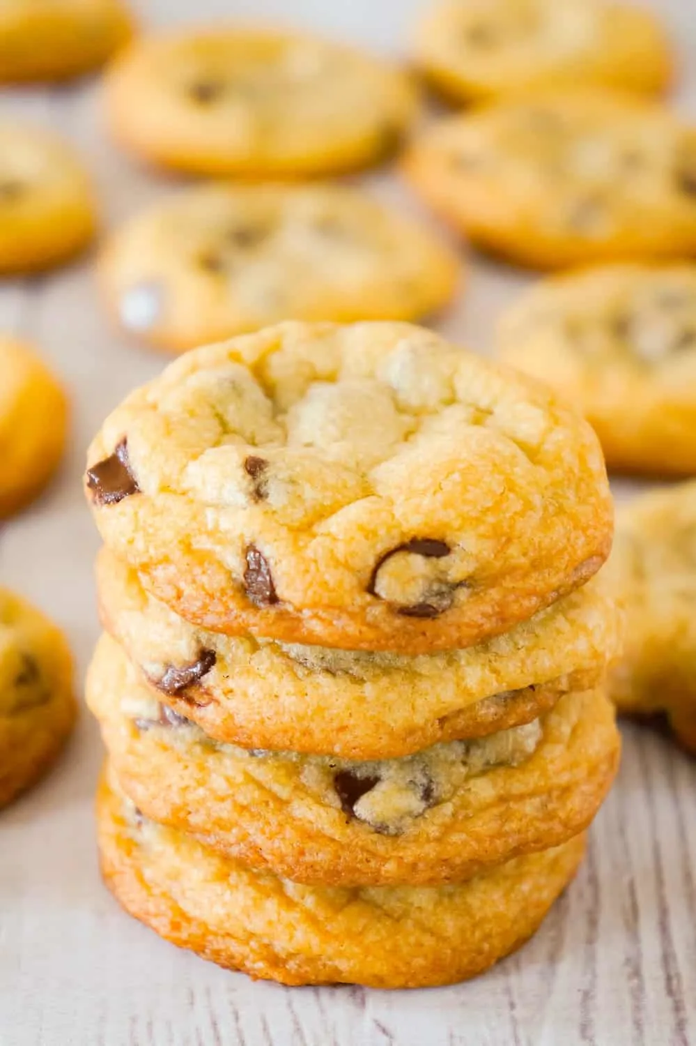 Chocolate Chip Cookies with Crisco are an easy and addictive cookie recipe using Golden Crisco instead of butter. These chewy chocolate chip cookies are loaded with semi sweet chocolate chips.