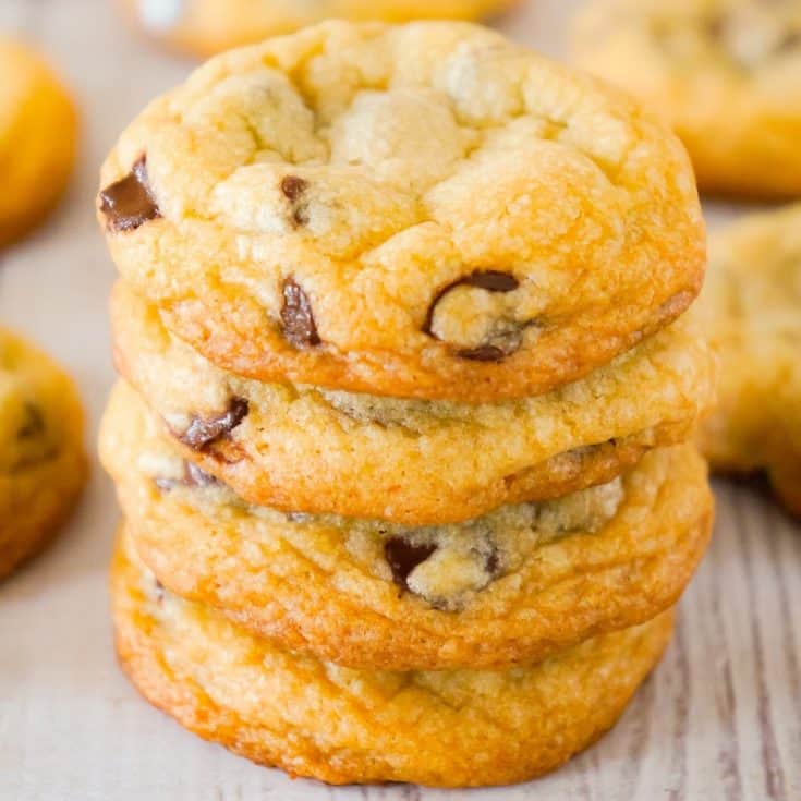 Chocolate Chip Cookies with Crisco are an easy and addictive cookie recipe using Golden Crisco instead of butter. These chewy chocolate chip cookies are loaded with semi sweet chocolate chips.