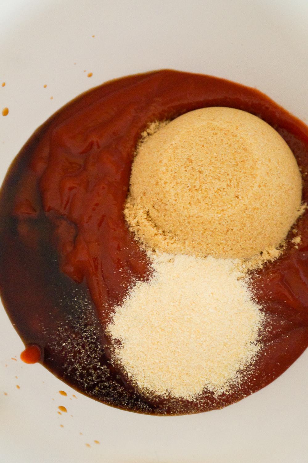 ketchup, brown sugar, Worcestershire and onion powder in a mixing bowl