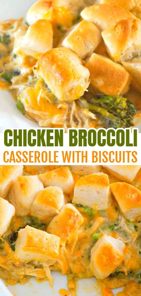 Chicken Casserole with Broccoli and Biscuits is an easy chicken dinner recipe using shredded chicken and Pillsbury biscuits.

This creamy chicken casserole is loaded with broccoli and cheddar cheese. Chicken Casserole Recipe | Recipe using Rotisserie Chicken | Recipe using Pillsbury Biscuits
