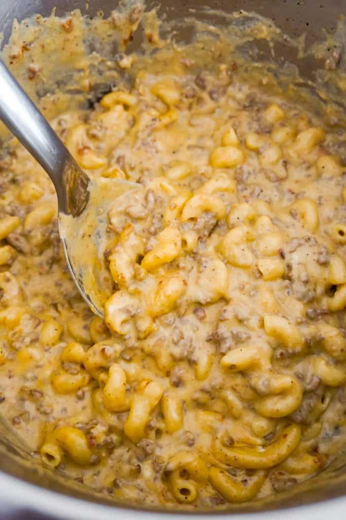 Instant Pot Bacon Cheeseburger Pasta THIS IS NOT DIET FOOD