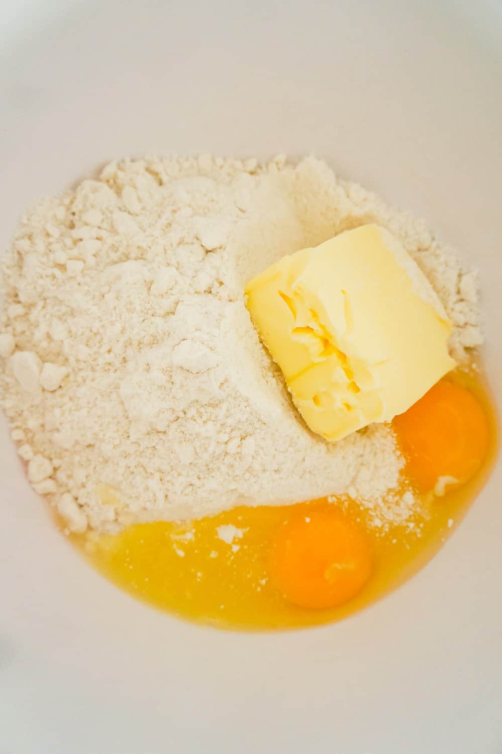 sugar cookie mix, softened butter and eggs in a mixing bowl