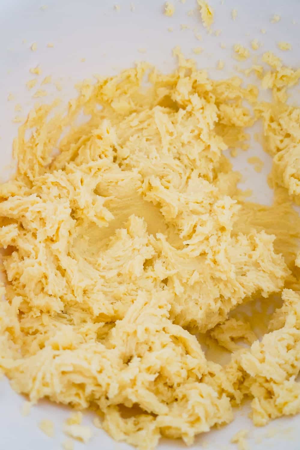 sugar cookie dough in a mixing bowl