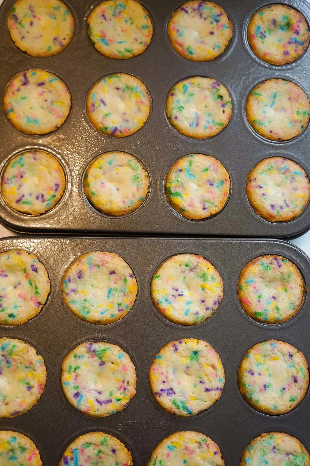 sugar cookie cups in mini muffin tins