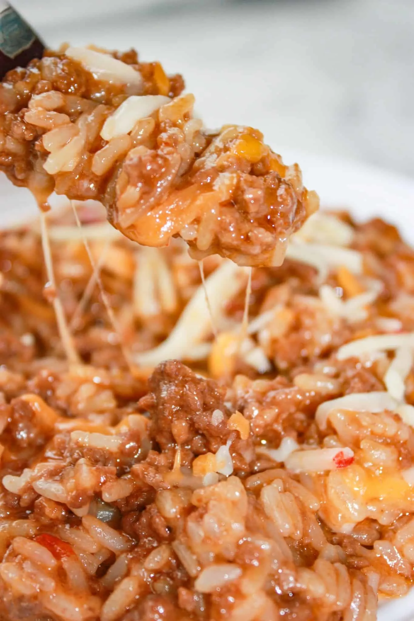 Instant Pot Cheesy BBQ Ground Beef and Rice