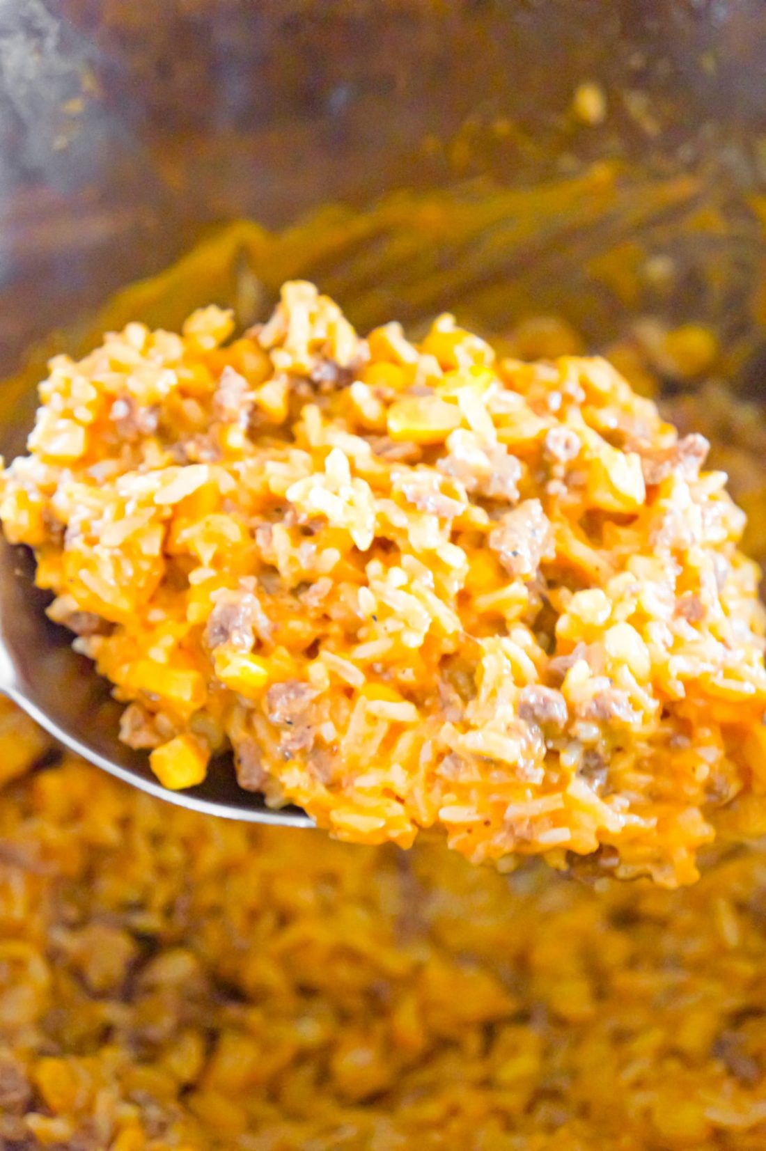 Instant Pot Cheesy Ground Beef and Rice THIS IS NOT DIET FOOD