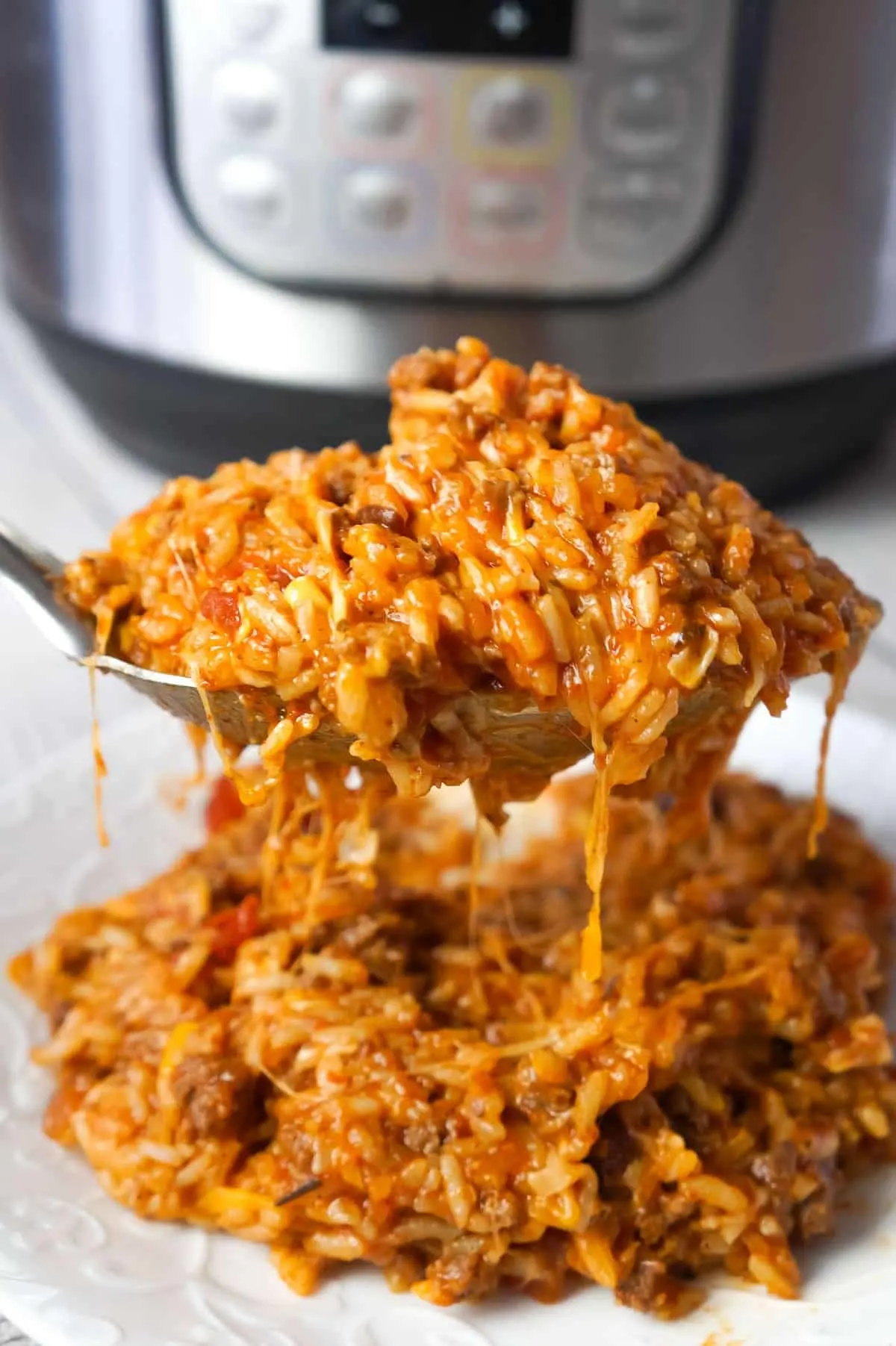 Instant Pot Cheesy Taco Ground Beef and Rice