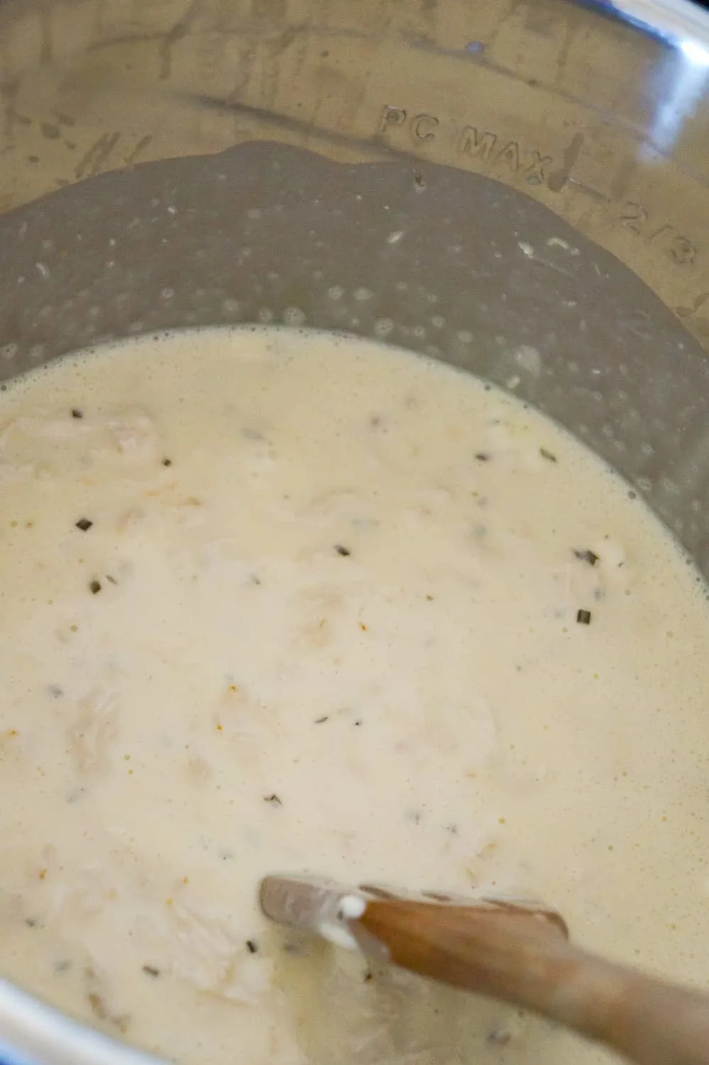 creamy mixture in an Instant Pot