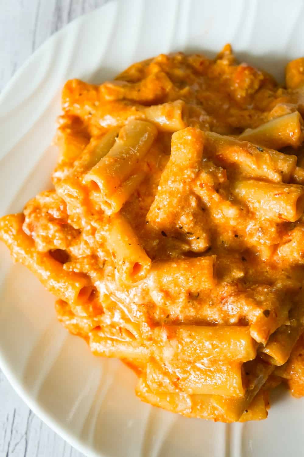 Instant Pot Ziti with Sausage and Ricotta is an easy Instant Pot pasta recipe. This delicious pasta is tossed in a combination of marinara and ricotta and loaded with ground sausage meat and mozzarella cheese.