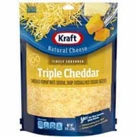 Kraft Finely Shredded Triple Cheddar Cheese, 8 oz Bag