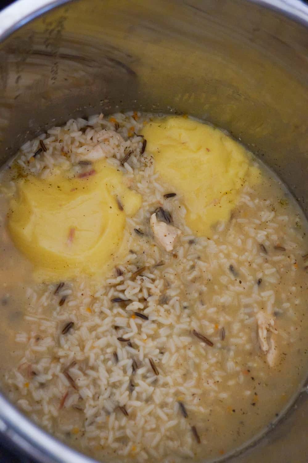 chicken and rice in an Instant Pot