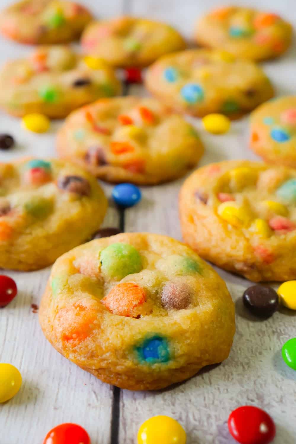 M&M cookies are soft, chewy and loaded with regular M&Ms and mini M&Ms. These delicious homemade cookies will please both kids and adults.