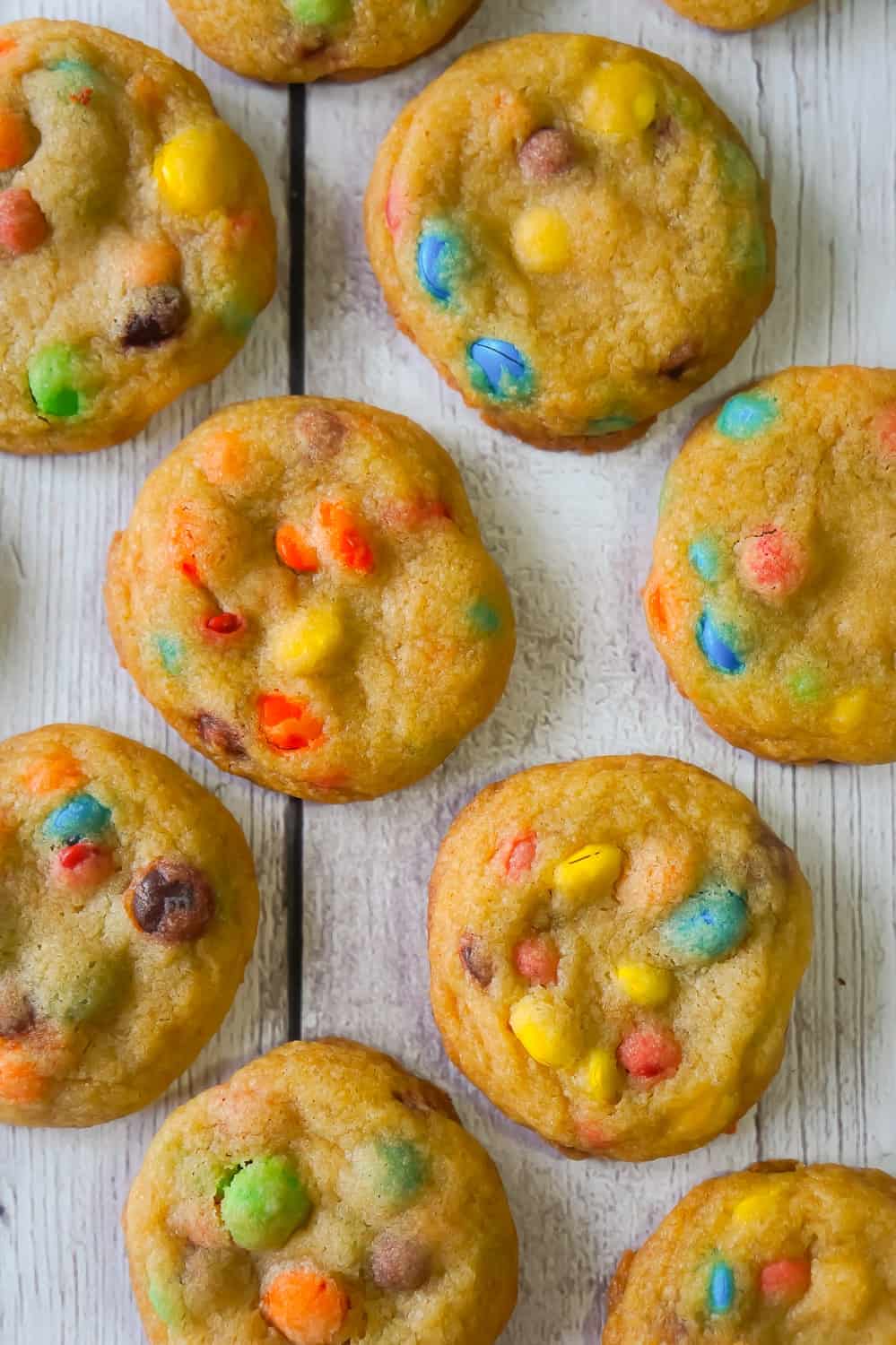 M&M cookies are soft, chewy and loaded with regular M&Ms and mini M&Ms. These delicious homemade cookies will please both kids and adults.