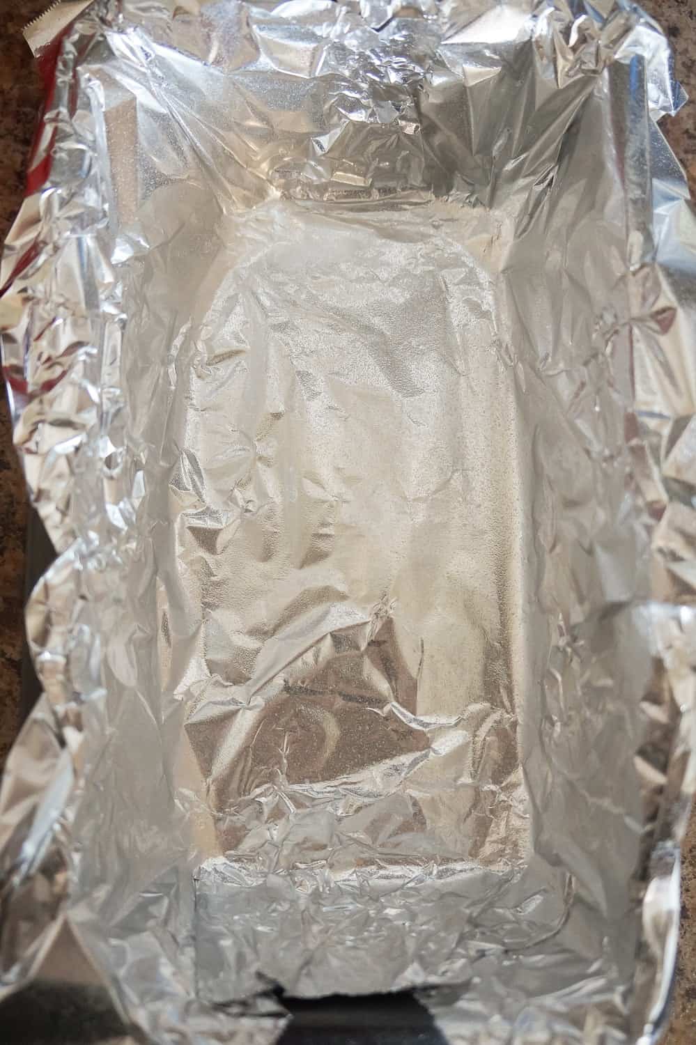 aluminum foil in a loaf pan