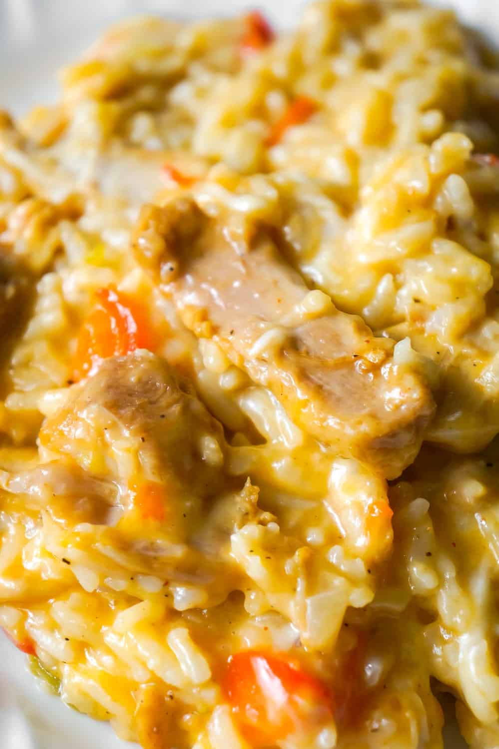 Instant Pot Cheesy Fajita Chicken and Rice is a delicious pressure cooker chicken thigh recipe loaded with peppers and fajita seasoning.