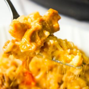 Instant Pot Cheesy Fajita Chicken and Rice is a delicious pressure cooker chicken thigh recipe loaded with peppers and fajita seasoning.