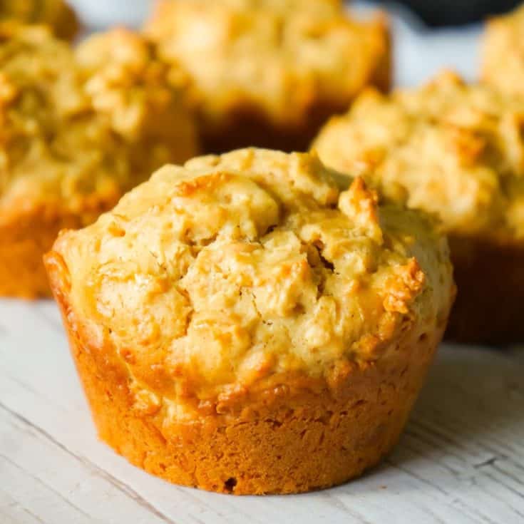 Pumpkin Spice Peanut Butter Oatmeal Muffins are a delicious fall treat loaded with pumpkin pie spice, smooth peanut butter and Reese's peanut butter baking chips.