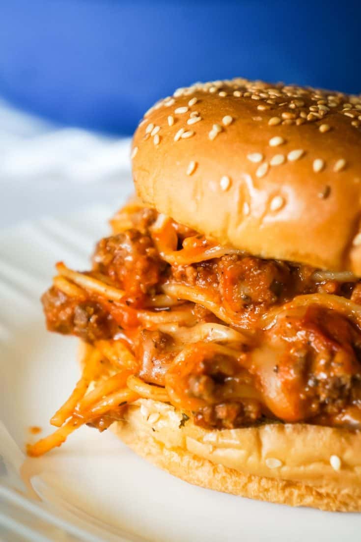 Cheesy Spaghetti Sloppy Joes - THIS IS NOT DIET FOOD