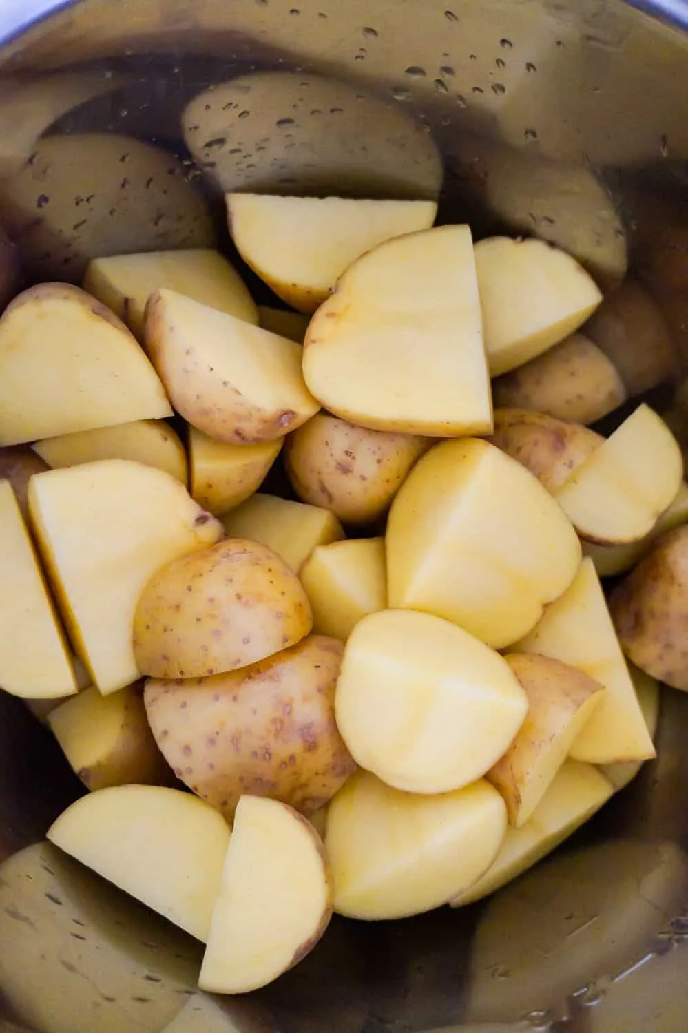 quartered potatoes in an Instant Pot