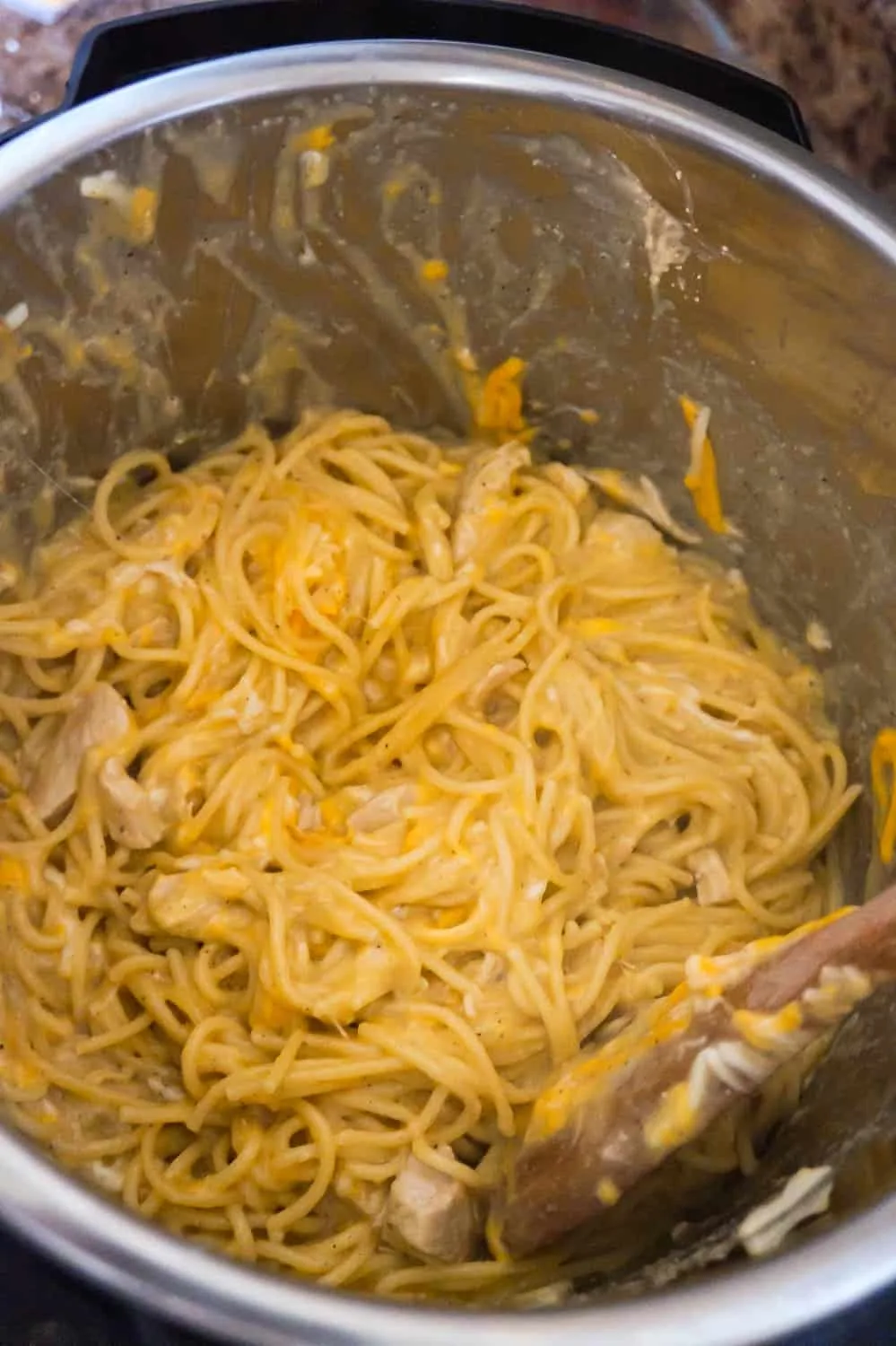 chicken spaghetti in an Instant Pot