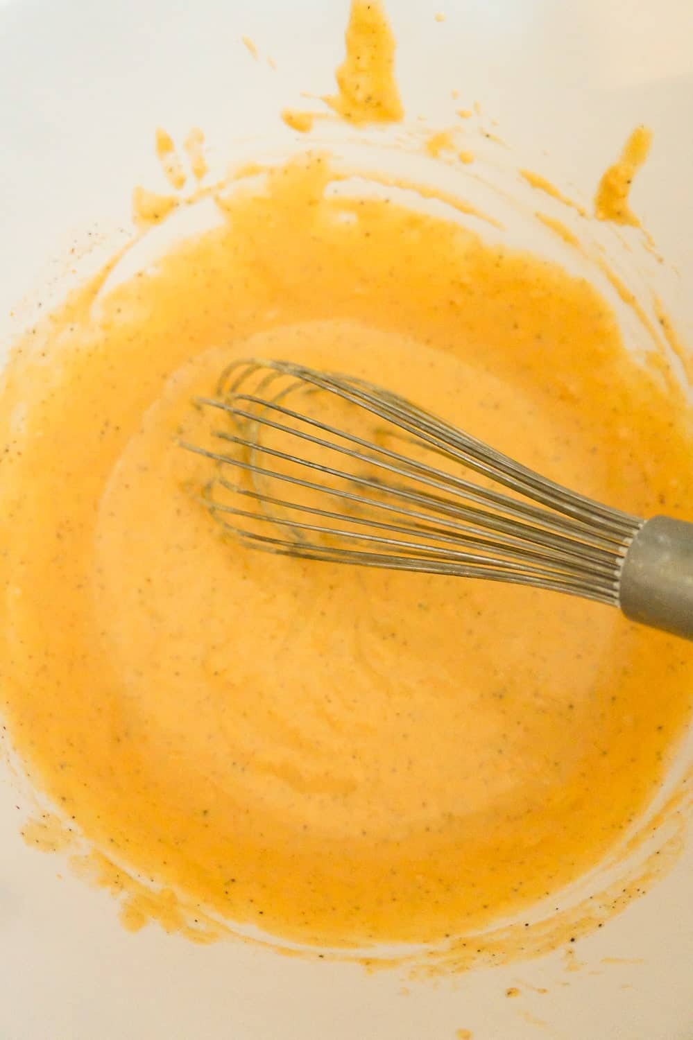 cheese soup mixture in a mixing bowl