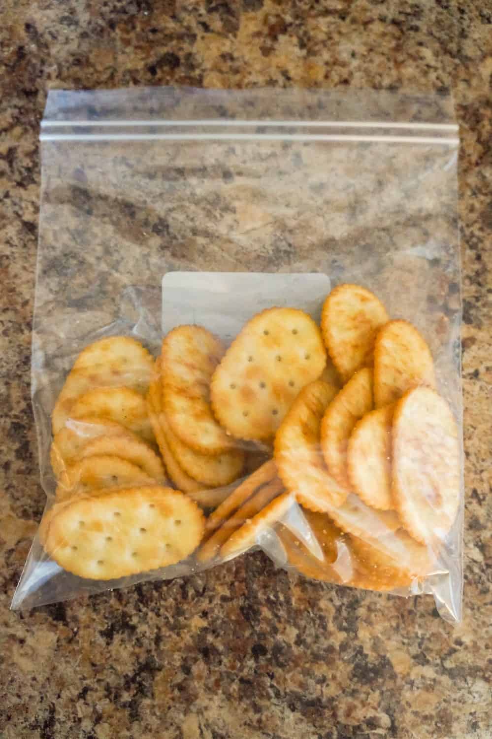 Townhouse Original crackers in a Ziploc bag