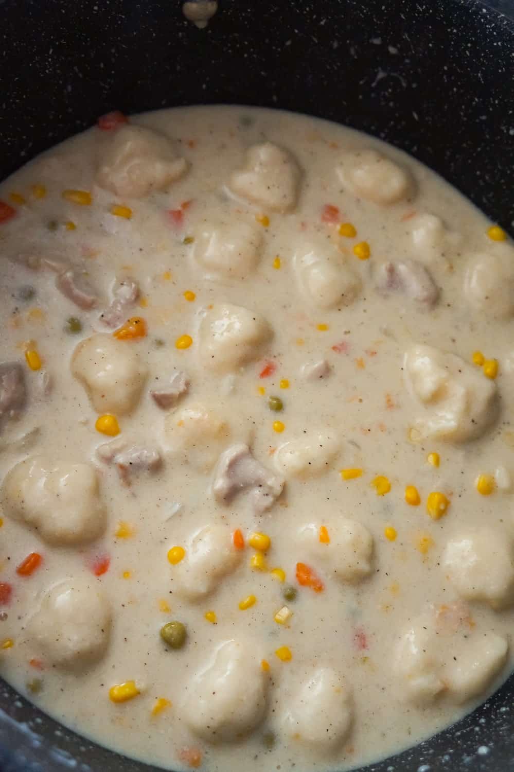chicken and dumplings with Bisquick while cooking