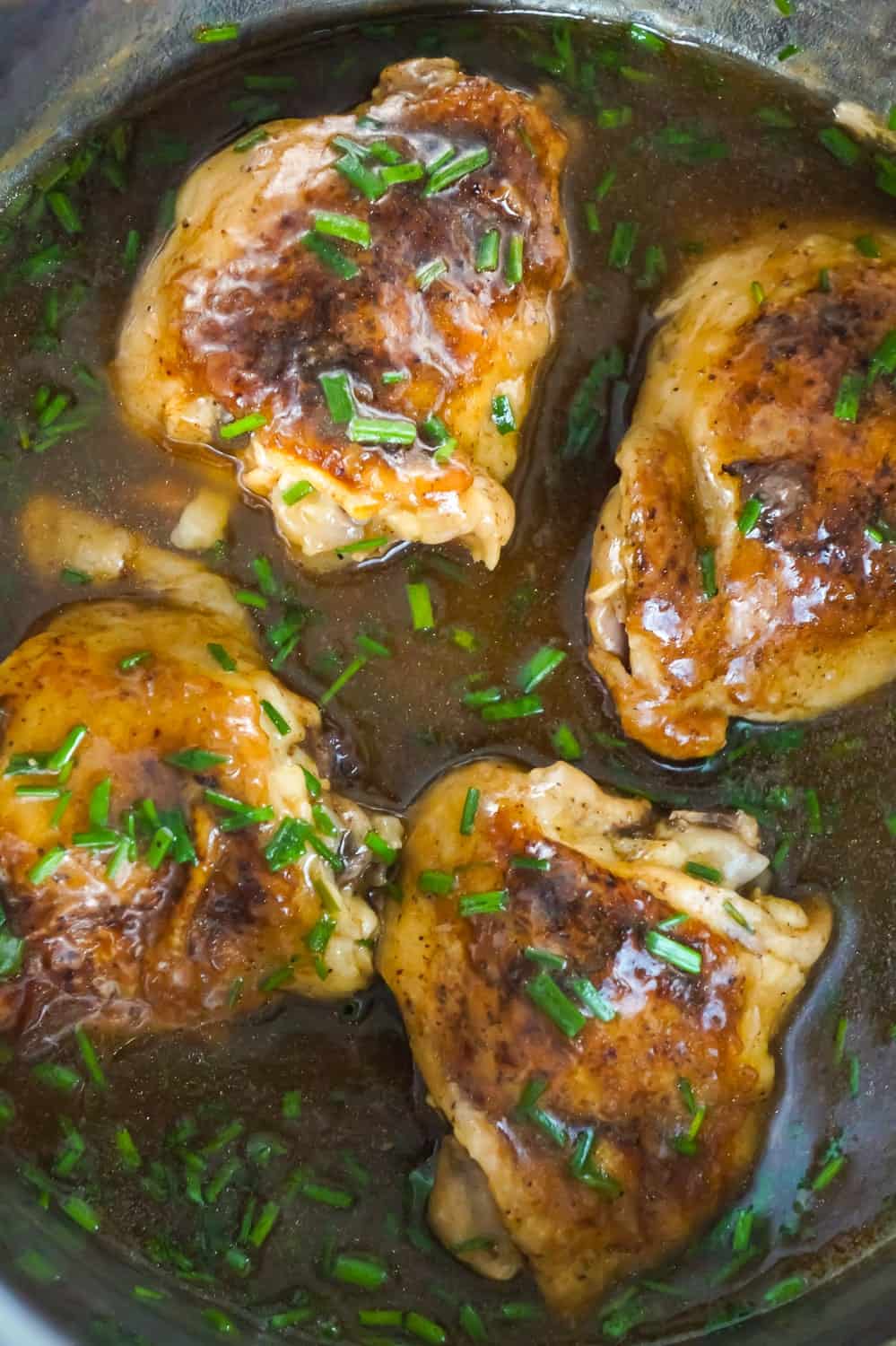Instant Pot Chicken Thighs is a delicious pressure cooker chicken recipe with gravy cooked all in one pot.